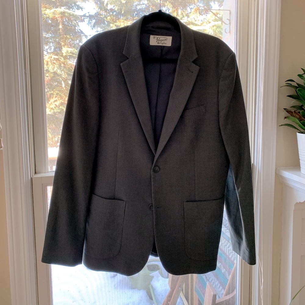 Original Penguin Cotton/Wool Dobby Blazer True Black